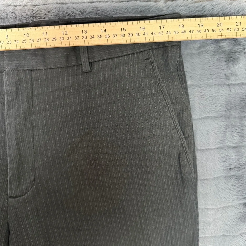 Banana Republic Mens Gray Pinstripe Dress Pants 36x34 Straight Leg Cotton Blend